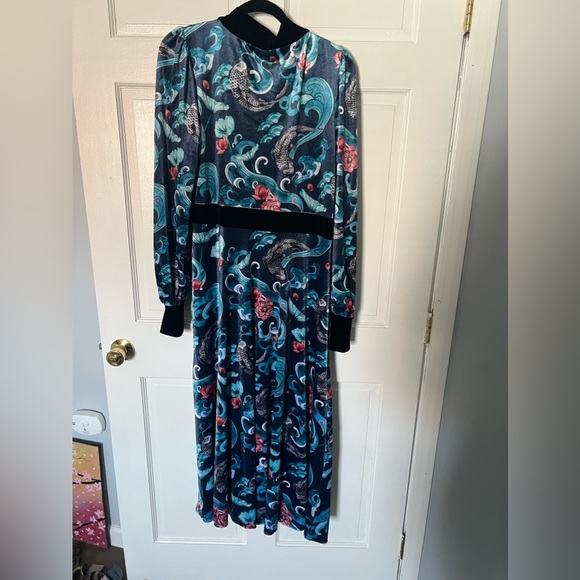 Blackmilk Koi Waters Velvet Maxi Jacket - Picture 3 of 4